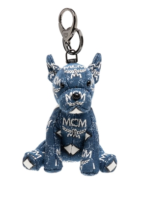 MCM M Pup denim keychain - Blue