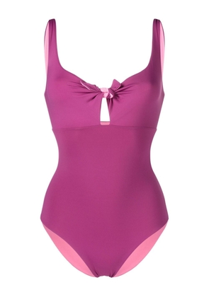 Fisico knot-detail swimsuit - Pink