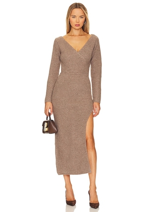 Line & Dot Rendezvous Sweater Dress in Brown. Size L, M, XS.