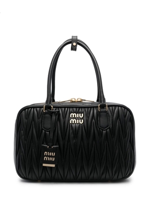 Miu Miu logo-plaque tote bag - Black
