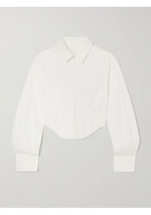 Dion Lee - Cropped Cotton-blend Poplin Shirt - White - UK 4,UK 6,UK 8,UK 10,UK 12,UK 14