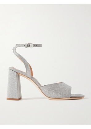 STAUD - Solange Glittered Leather Sandals - Silver - IT35,IT36,IT36.5,IT37,IT37.5,IT38,IT38.5,IT39,IT39.5,IT40,IT41,IT42