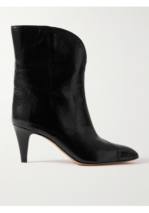 Isabel Marant - Dytho Glossed Crinkled-leather Cowboy Boots - Black - FR35,FR36,FR37,FR38,FR39,FR40,FR41