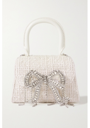 Self-Portrait - The Micro Bow Mini Crystal-embellished Bouclé Tote - Cream - One size