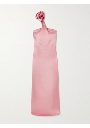 Magda Butrym - One-shoulder Appliquéd Silk-satin Maxi Dress - Pink - FR34,FR36,FR38,FR40