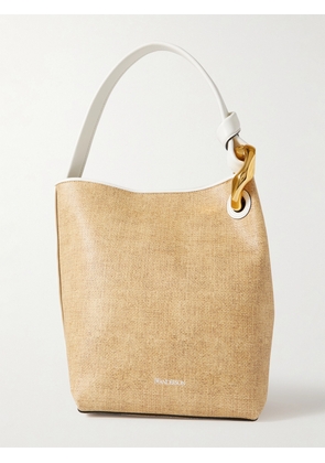 JW Anderson - Jwa Corner Chain-embellished Printed Textured-leather Bucket Bag - Neutrals - One size