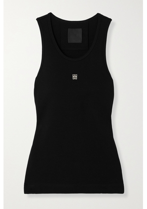 Givenchy - Embellished Ribbed Stretch-cotton Tank - Black - x small,small,medium,large,x large