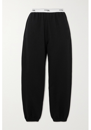 Hommegirls - Cropped Jacquard-trimmed Cotton-jersey Track Pants - Black - x small,small,medium,large,x large