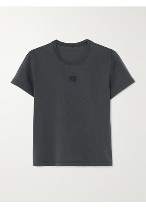 alexanderwang.t - Essential Embroidered Cotton-jersey T-shirt - Gray - x small,small,medium,large,x large