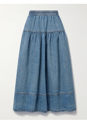 Ulla Johnson - Astrid Tiered Denim Maxi Skirt - Blue - US0,US2,US4,US6,US8,US10,US12
