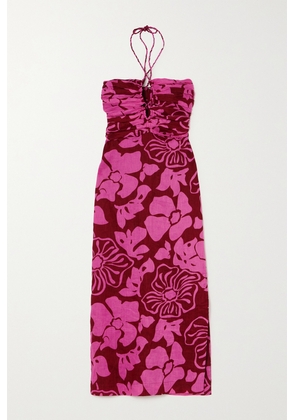 Faithfull The Brand - + Net Sustain Tortugas Gathered Floral-print Linen Maxi Dress - Pink - x small,small,medium,large,x large