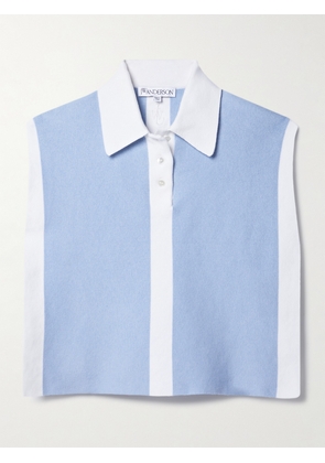 JW Anderson - Striped Intarsia Stretch Cotton-blend Top - Blue - xx small,x small,small,medium,large,x large