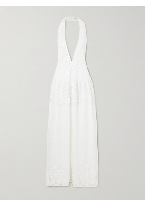 16ARLINGTON - Salina Open-back Sequined Tulle Gown - White - UK 6,UK 8,UK 10,UK 12,UK 14