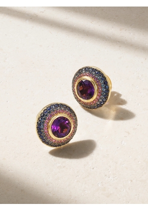 Emily P. Wheeler - + Net Sustain Ombre Button 18-karat Recycled Gold, Amethyst And Sapphire Earrings - One size