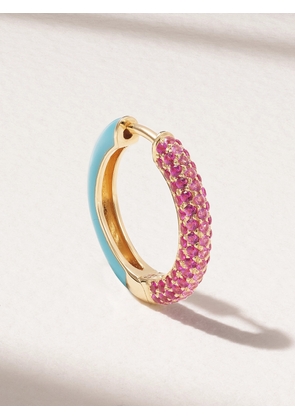 Emily P. Wheeler - + Net Sustain Duo 18-karat Recycled Gold, Sapphire, Ruby And Enamel Hoop Earrings - One size