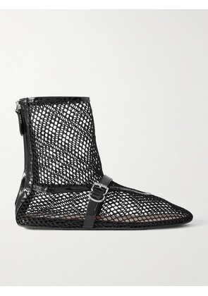Alaïa - Patent Leather-trimmed Mesh Ankle Boots - Black - IT36,IT36.5,IT37,IT37.5,IT38,IT38.5,IT39,IT39.5,IT40,IT40.5,IT41