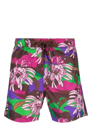 Moncler floral-print drawstring swim shorts - Pink