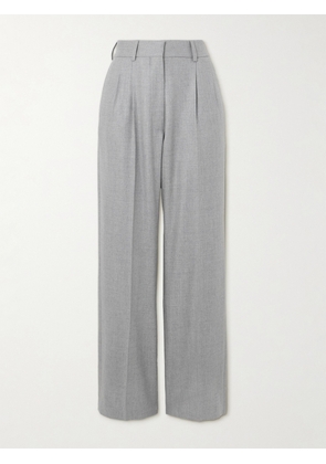 Blazé Milano - Alithia Pleated Silk And Wool-blend Straight-leg Pants - Gray - 00,0,1,2,3,4
