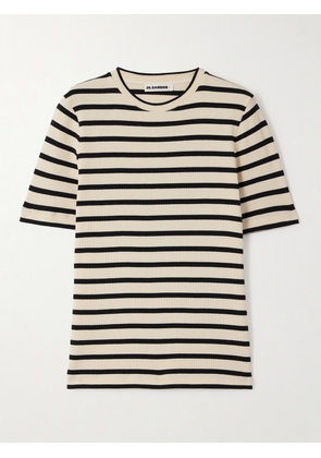 Jil Sander - Appliquéd Striped Cotton-jersey T-shirt - Multi - x small,small,medium,large,x large