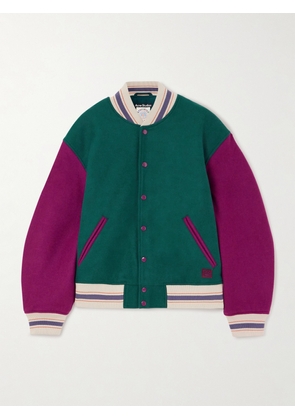 Acne Studios - Color-block Padded Wool-blend Felt Jacket - Green - xx small,x small,small,medium,large,x large