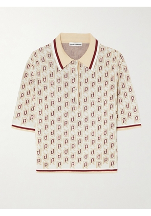 Rabanne - Metallic Jacquard-knit Polo Shirt - Neutrals - x small,small,medium,large,x large