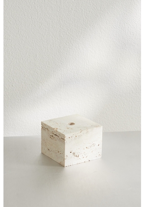 RÓHE - Cube Travertine Candleholder - Off-white - One size