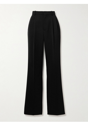 SAINT LAURENT - Pleated Wool Slim-leg Pants - Black - FR34,FR36,FR38,FR40,FR42