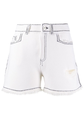 Barrie contrast stitch shorts - White