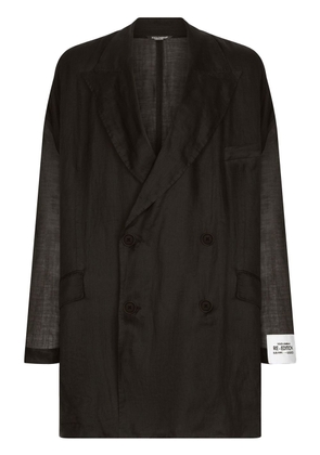 Dolce & Gabbana double-breasted linen blazer - Black
