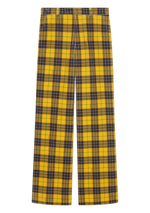 Gucci tartan-pattern wide-leg trousers - Yellow