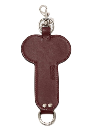 JW Anderson logo-embossed leather keyring - Red