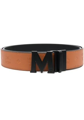 MCM Aren logo-plaque leather belt - Brown