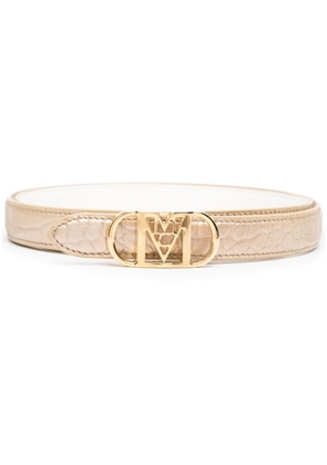 MCM logo-plaque leather belt - Gold
