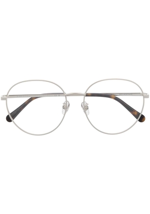Stella McCartney Eyewear tortoiseshell-effect round-frame glasses - Silver
