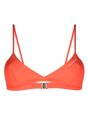 Sporty & Rich logo-print bikini top - Orange