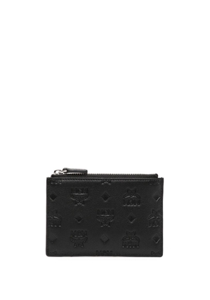 MCM Aren zipped leather card holder - Black