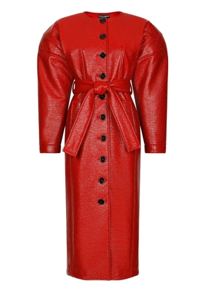 Dolce & Gabbana belted coated bouclé coat - Red