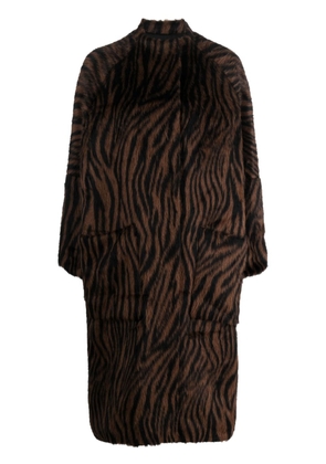Hevo Cagnano zebra-pattern coat - Brown