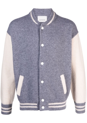 Laneus colour-block knitted bomber jacket - Grey