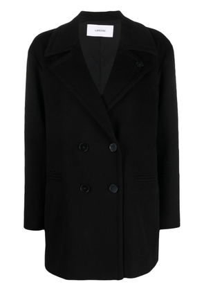 Lardini double-breasted wool jacket - Black