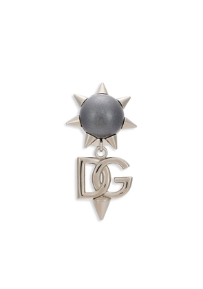 Dolce & Gabbana logo-lettering drop earrings - Silver