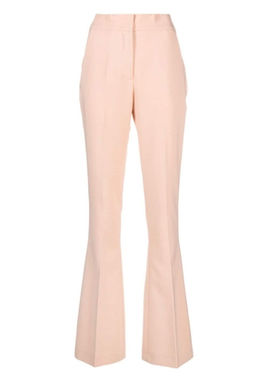 Genny pressed-crease high-waist trousers - Pink