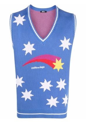 MSFTSrep knitted star-pattern vest - Blue