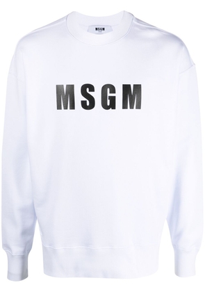MSGM logo-print cotton sweatshirt - White