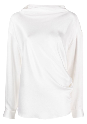 Giorgio Armani draped silk blouse - White
