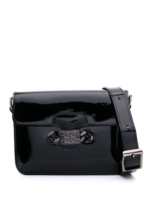 Casadei Mia patent leather satchel bag - Black