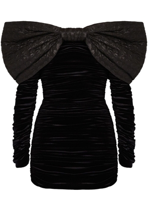 Nina Ricci bow-detailing off-shoulder dress - Black