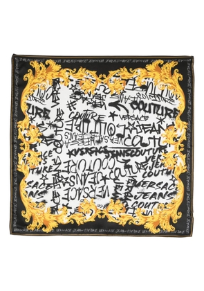 Versace Jeans Couture logo-print silk scarf - White