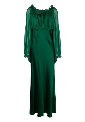 Alberta Ferretti draped chiffon silk gown - Green