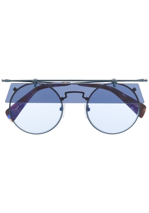 Yohji Yamamoto eye shade sunglasses - Blue
